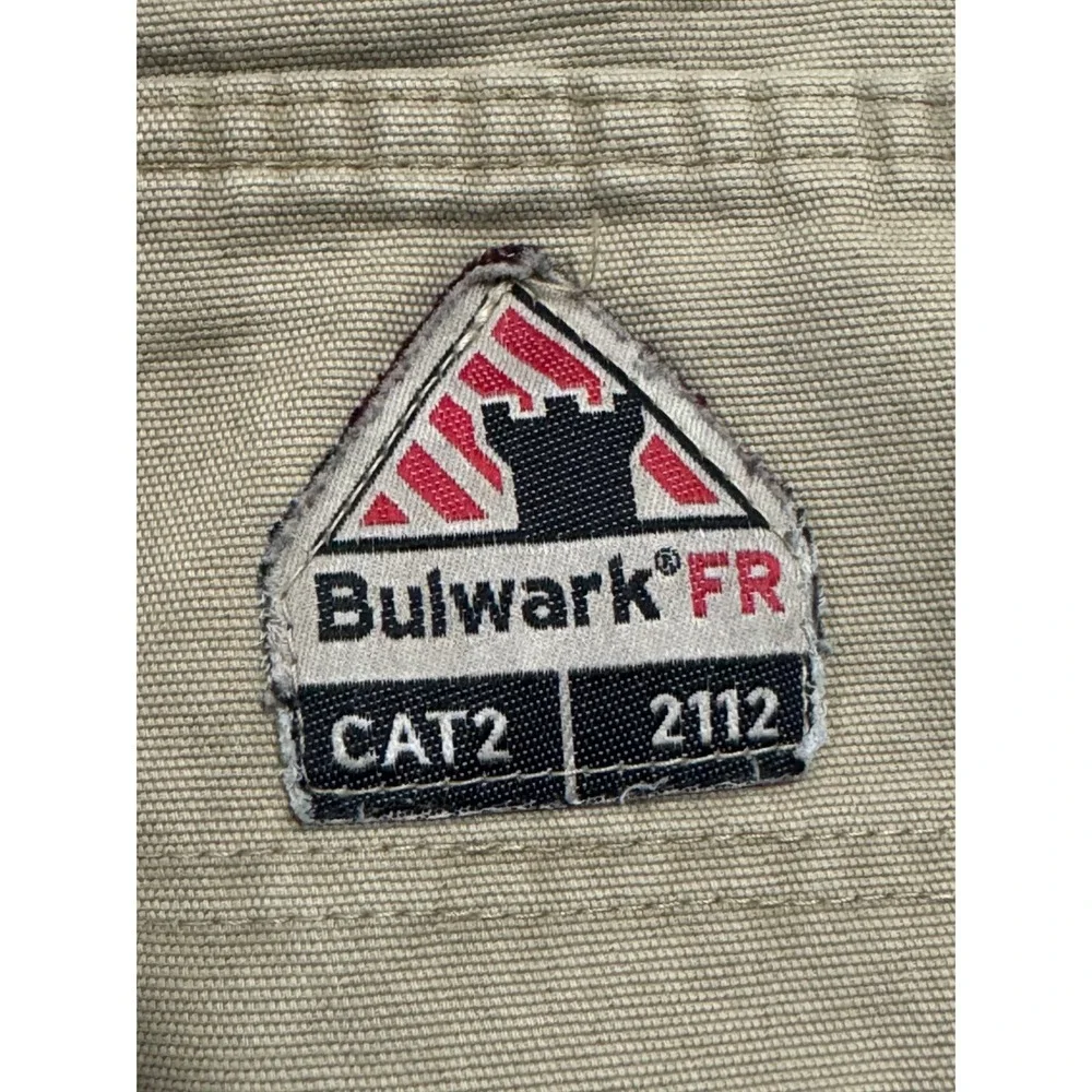 Bulwark FR Khaki Flame Resistant Work Pants CAT2 NFPA 2112 Mens 33x32 Tan